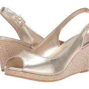 NWT Lilly Pulitzer Gigi Wedge Gold Metallic